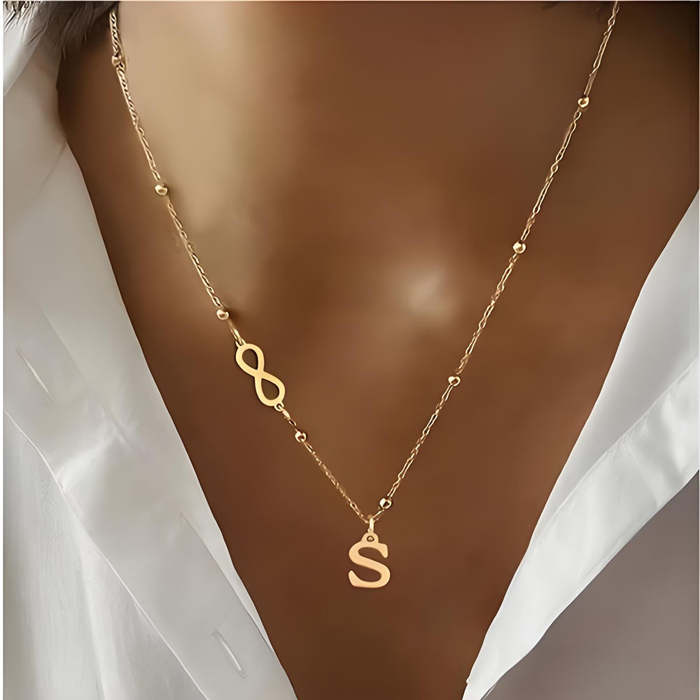 Collier chaîne perlée personna - Initial Letter Necklace 18K Gold avis et prix