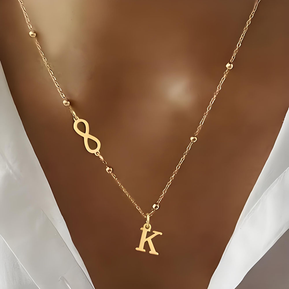 Collier chaîne perlée personna - Initial Letter Necklace 18K Gold avis et prix