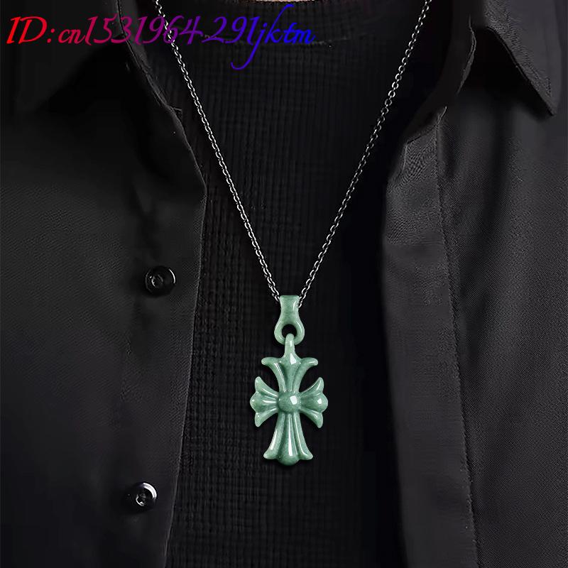 Collier pendentif croix en jad - Necklaces avis et prix