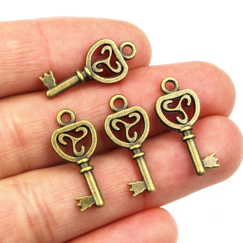 40 pièces clé breloques penden - Heart Locket Necklace Photo avis et prix