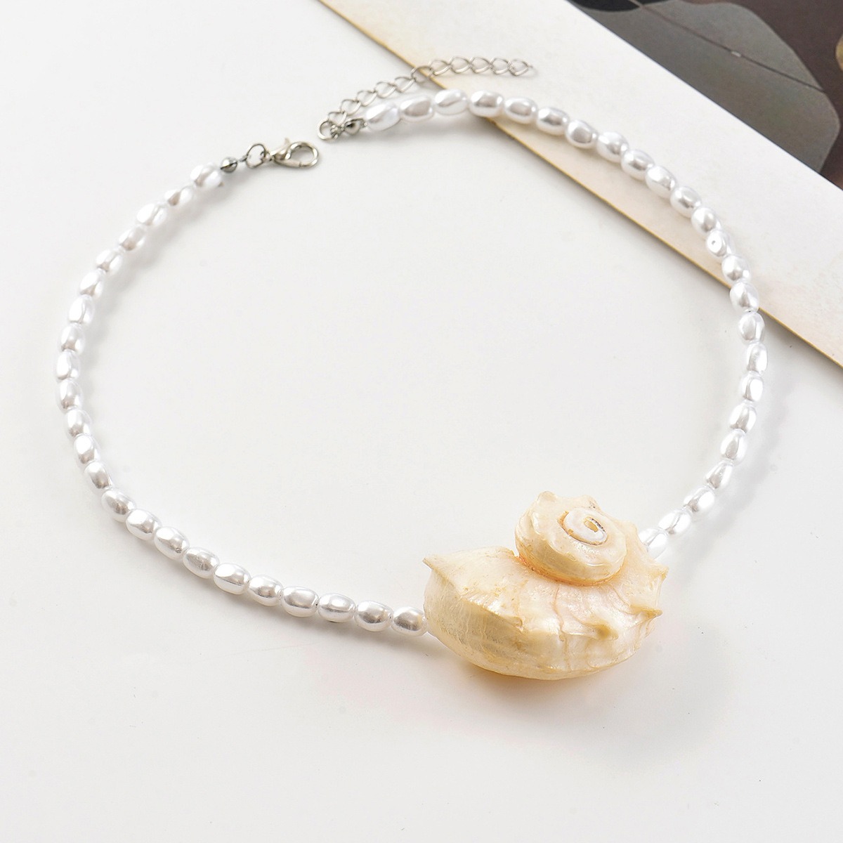 Collier pendentif en coquillag - Pearl Choker Necklace Vintage avis et prix