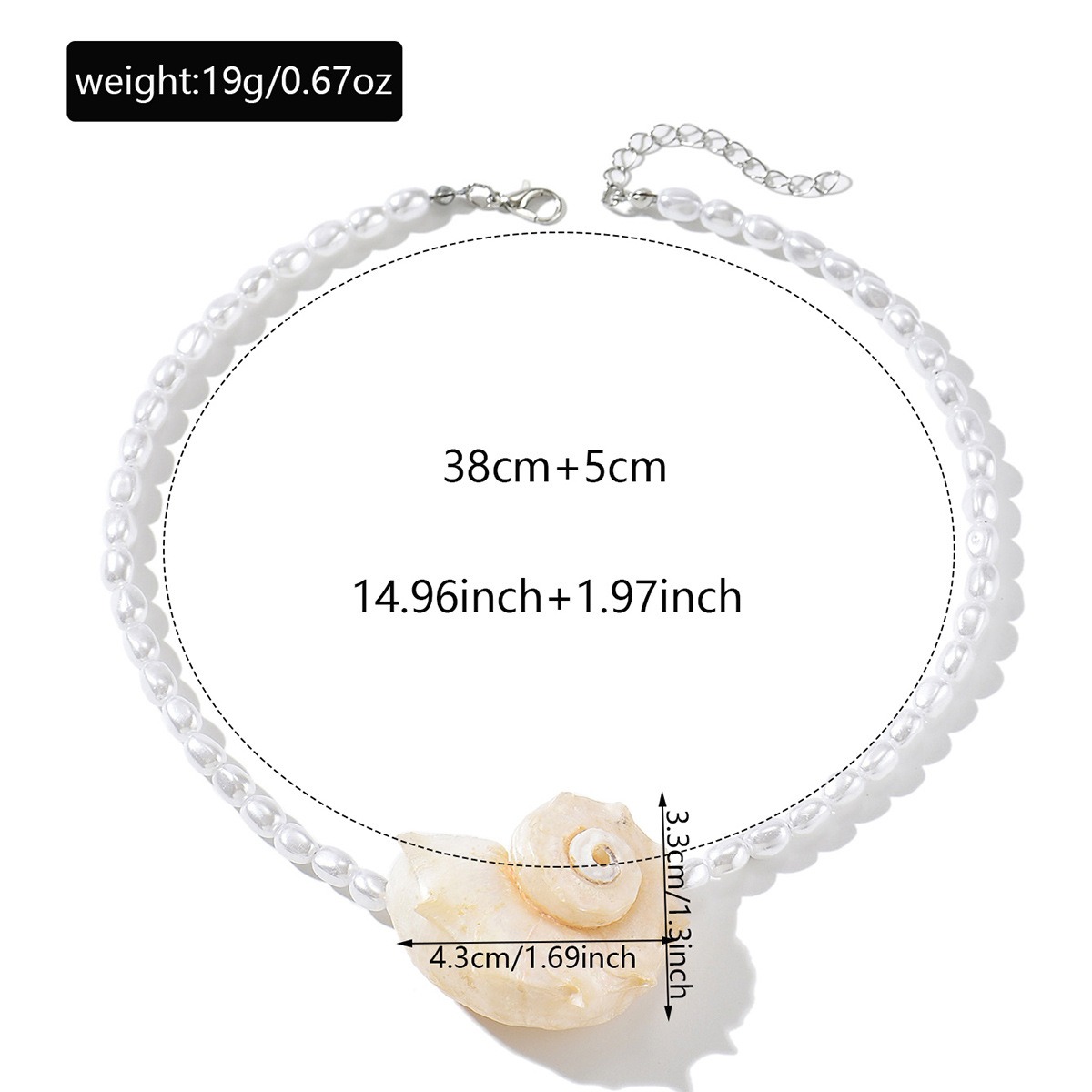 Collier pendentif en coquillag - Pearl Choker Necklace Vintage avis et prix