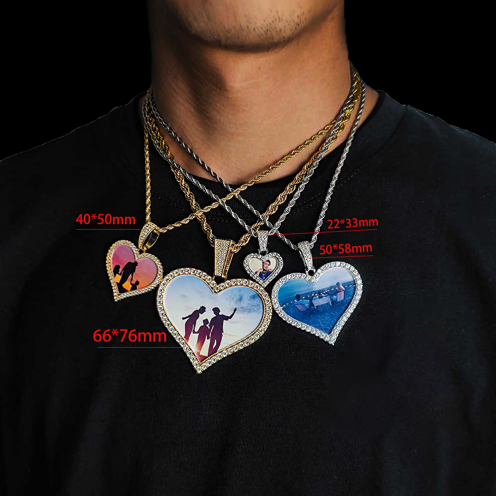 Collier Cœur Hip Hop avec Phot - Heart Locket Necklace Photo avis et prix
