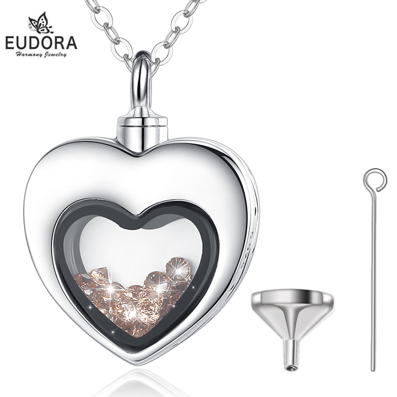 Eudora argent Sterling coeur m - Heart Locket Necklace Photo avis et prix