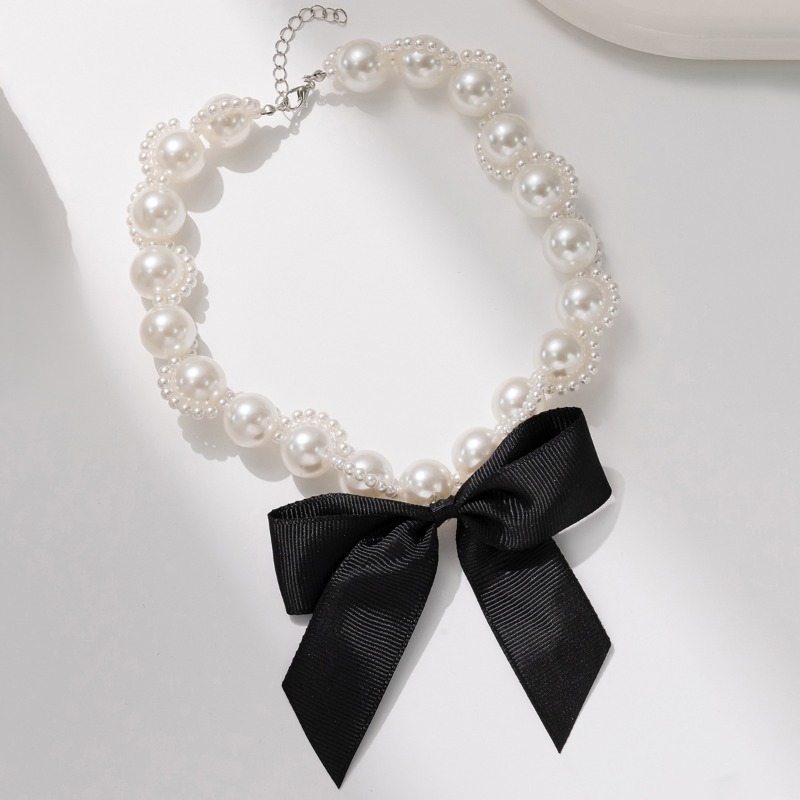 Collier ras du cou en ruban de - Pearl Choker Necklace Vintage avis et prix