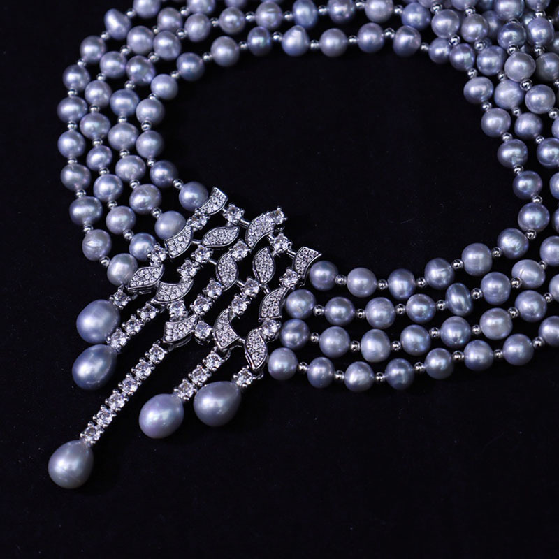 Collier de perles d'eau douce, - Pearl Choker Necklace Vintage avis et prix