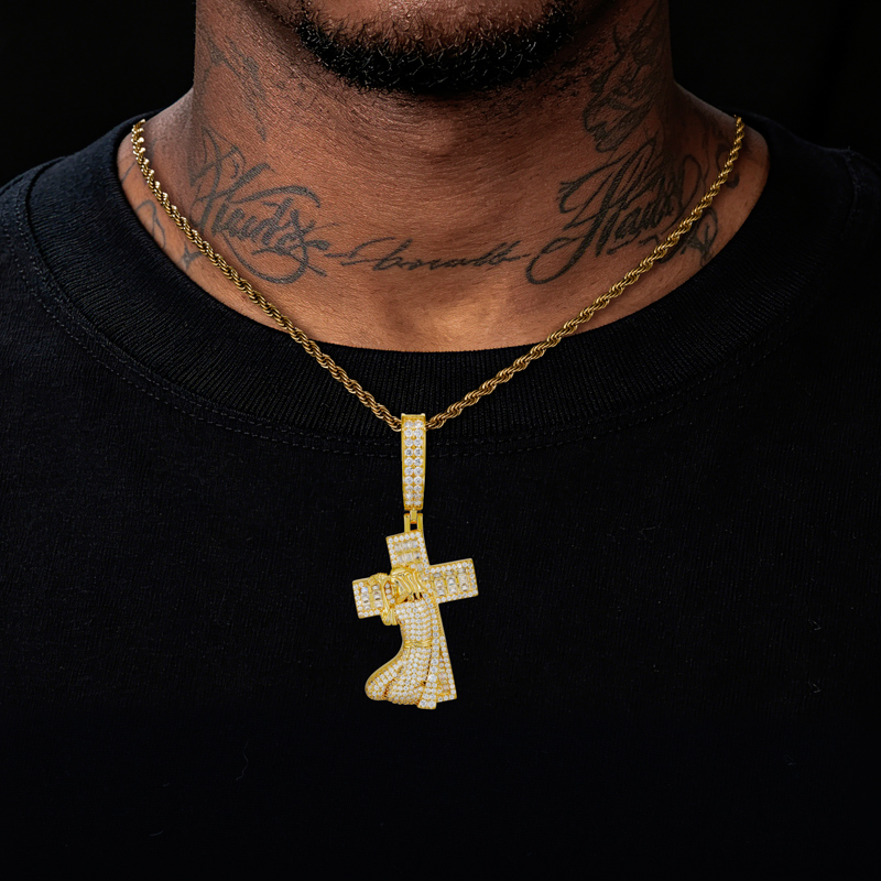 Pendentif croix Jésus en argen - 925 Sterling Silver Chain Necklace Men avis et prix