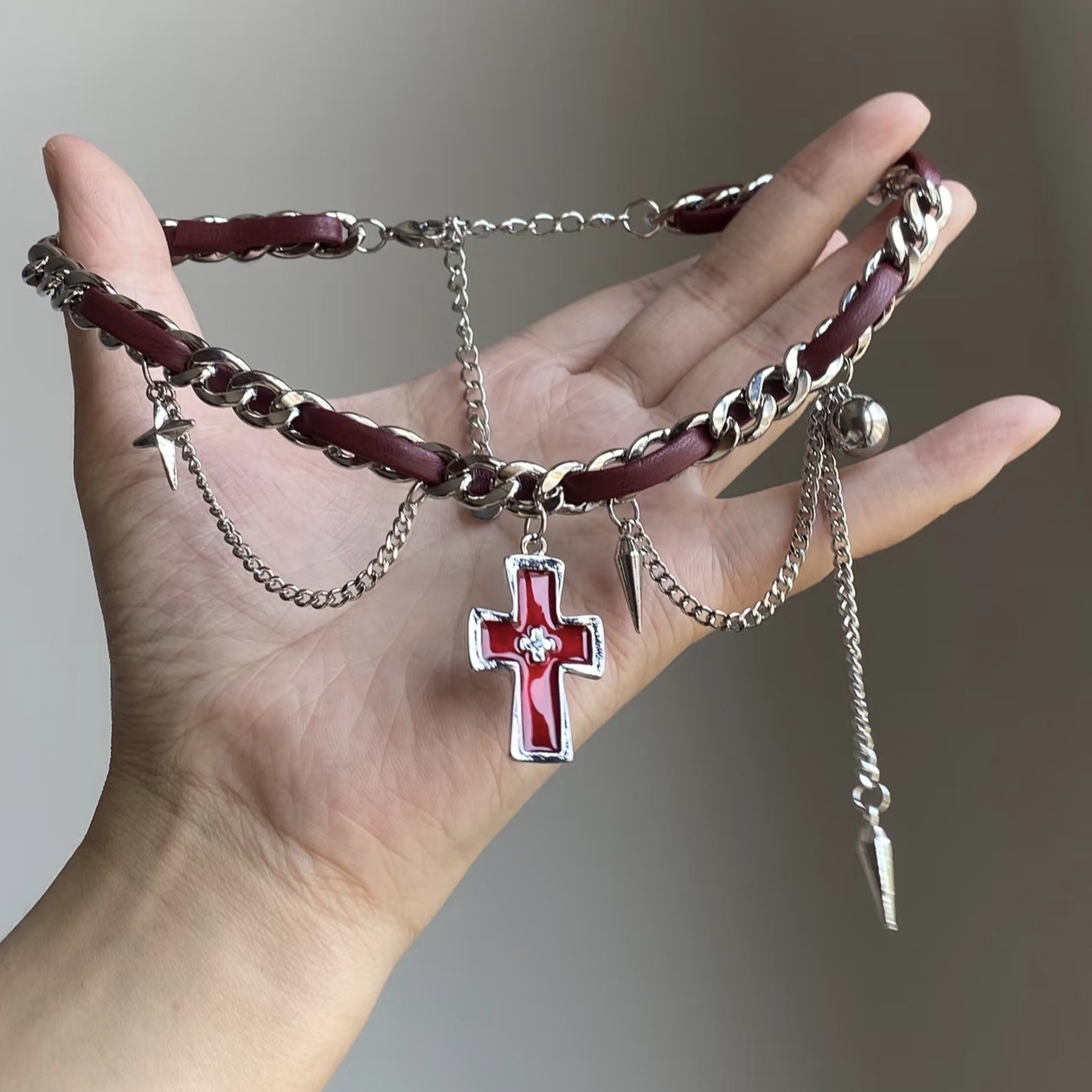 Collier ras du cou Y2K Grunge  - Layered Pendant Necklace Aesthetic avis et prix