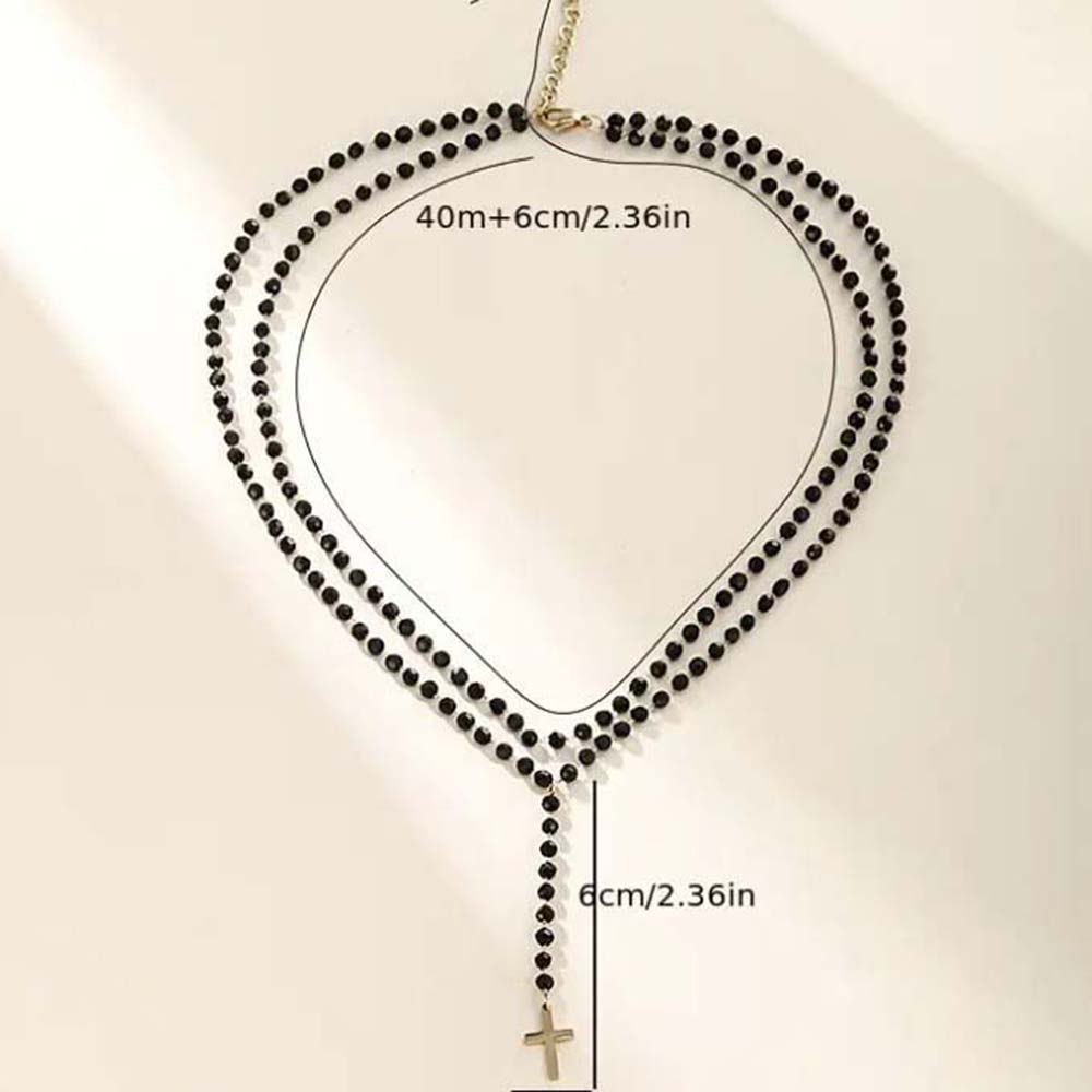 Collier Y gothique double couc - Layered Pendant Necklace Aesthetic avis et prix
