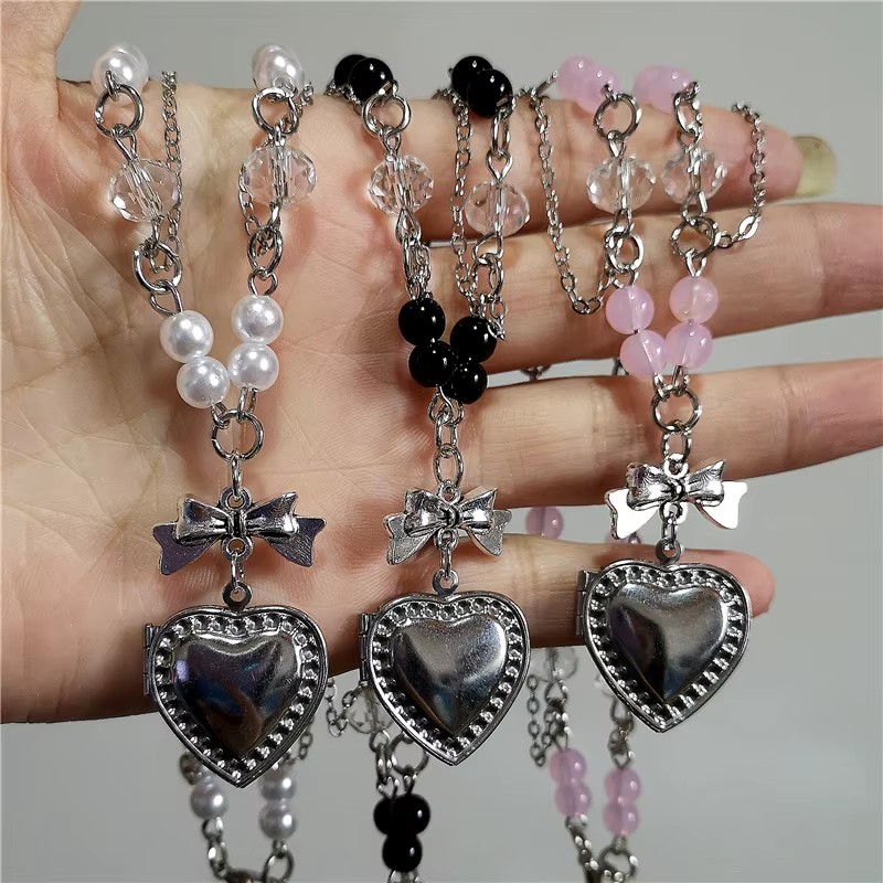 Goth Y2K – pendentif médaillon - Heart Locket Necklace Photo avis et prix