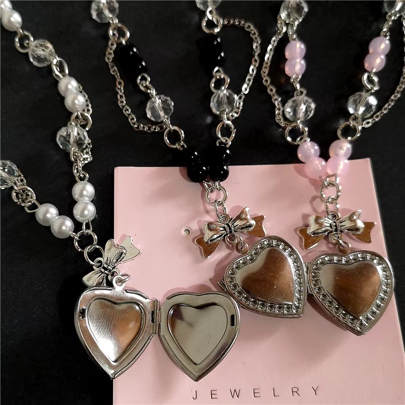 Goth Y2K – pendentif médaillon - Heart Locket Necklace Photo avis et prix