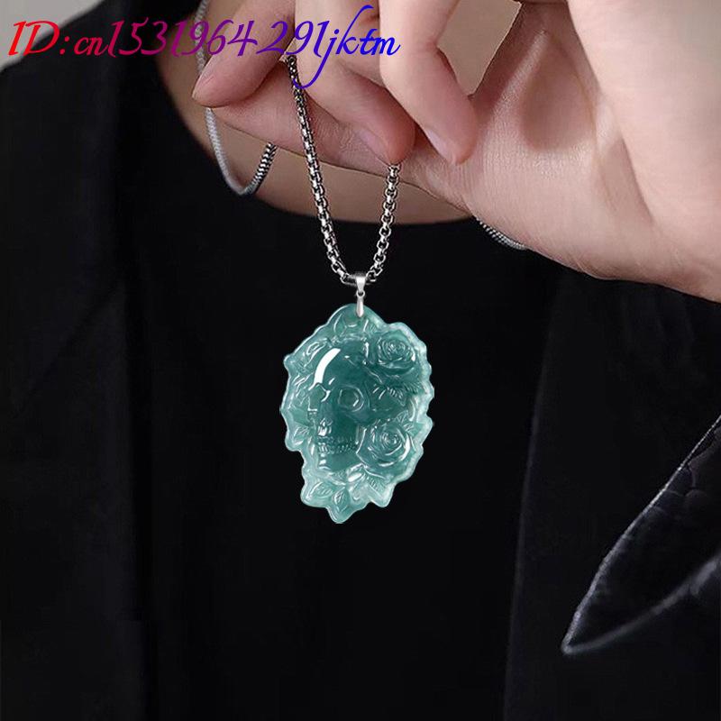 Collier Pendentif Crâne en Jad - Necklaces avis et prix