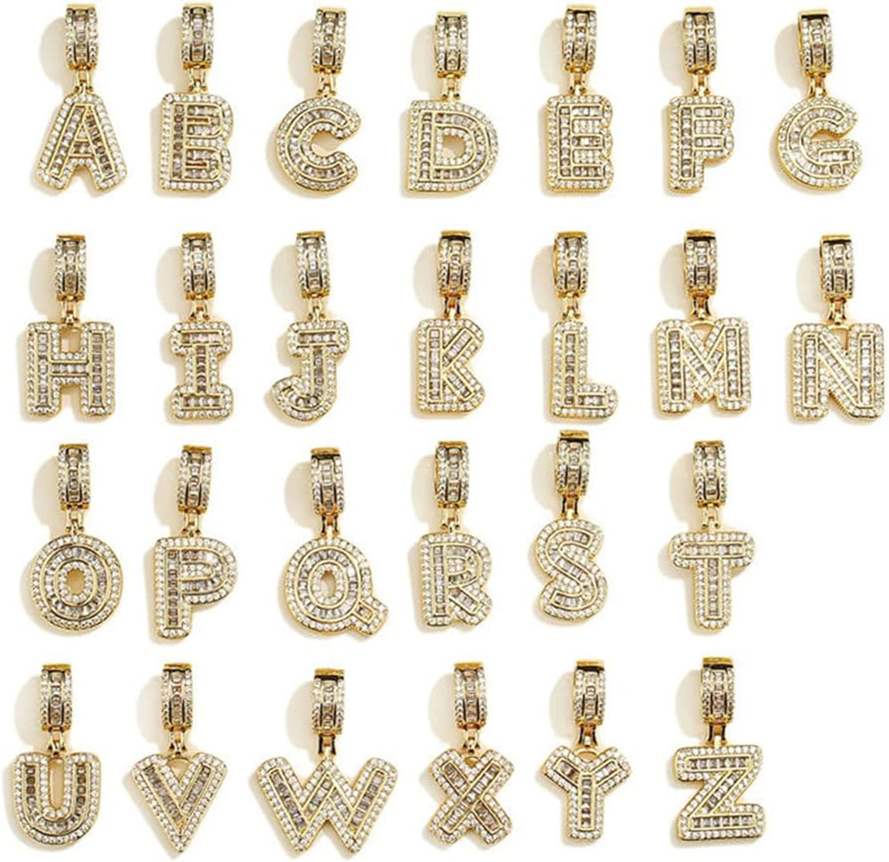 Lettre initiale plaquée or 18  - Initial Letter Necklace 18K Gold avis et prix