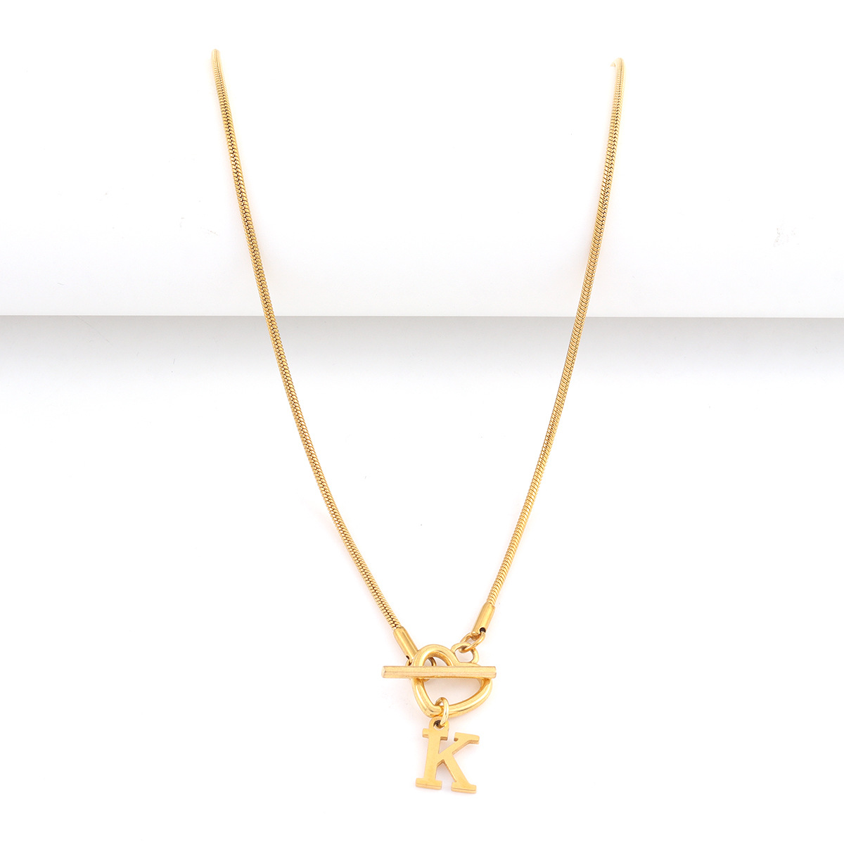 Collier Pendentif Cœur Initial - Initial Letter Necklace 18K Gold avis et prix