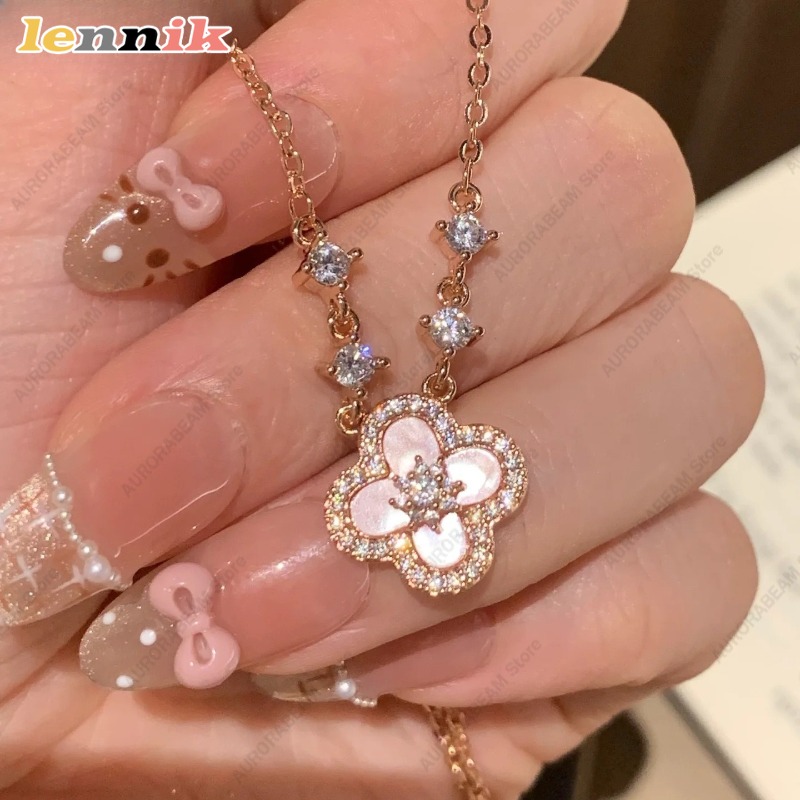 Collier coquillage rose, pende - Layered Pendant Necklace Aesthetic avis et prix